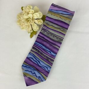 Jerry Garcia 100% Silk Collector’s Edition‎ Purple Tan & Blue Print Tie